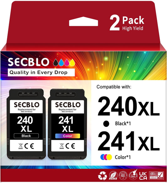 240XL 241XL Ink Cartridge for Canon Ink 240 and 241 for Pixma Printer (2 Pack)