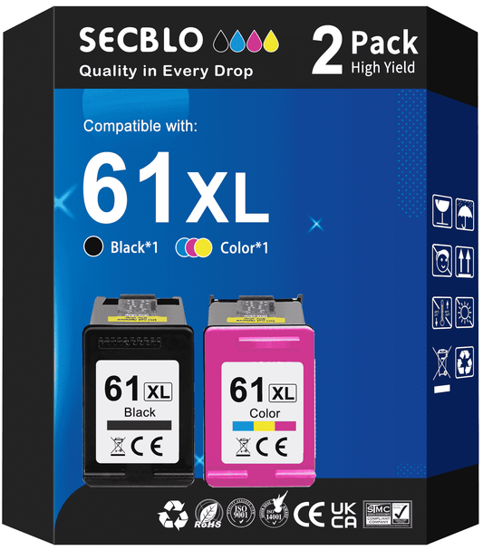 61 Ink Compatible for HP 61XL Ink Cartridge Combo Pack for HP Printer ( Black, Tri-Color£©