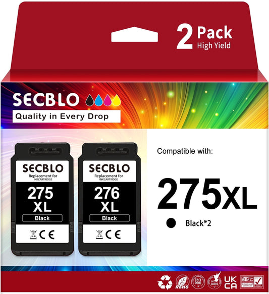 275XL Black Ink Cartridge for Canon Ink 275 for PIXMA Printer, 2 Black